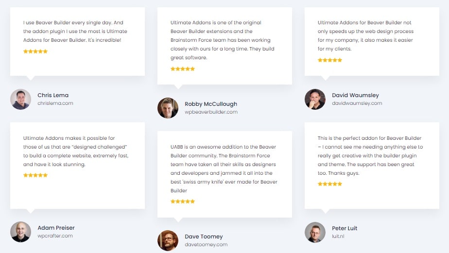 Reviews (testimonials) 