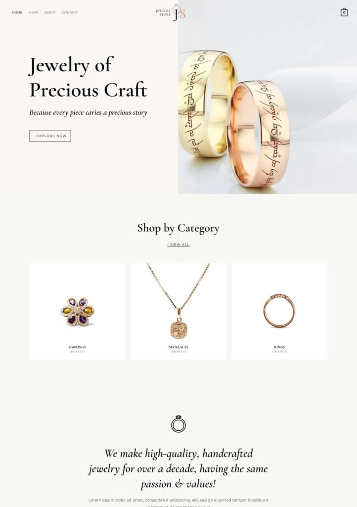 Jewellery Store - Astra Premium E-Commerce Themes