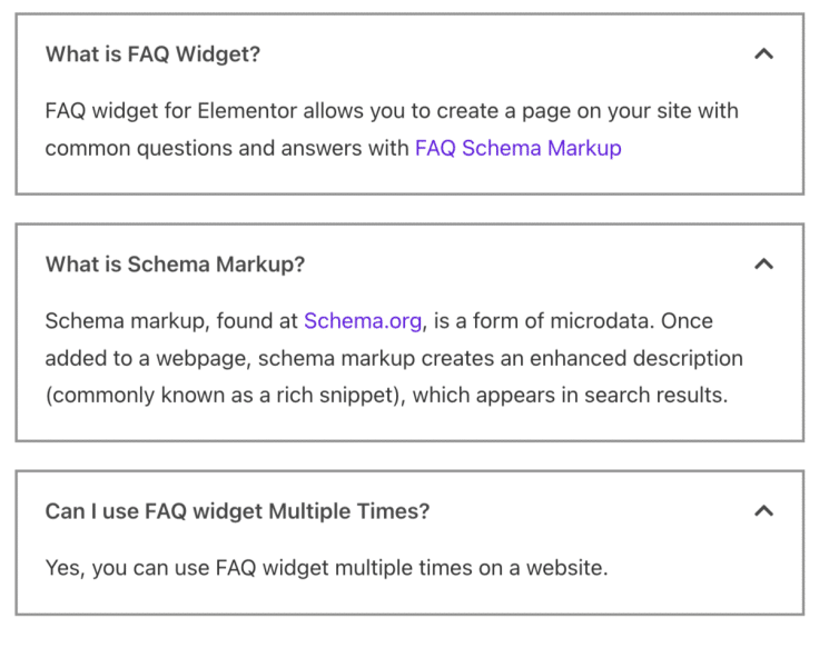 The FAQ Widget from PowerPack Addons for elementor