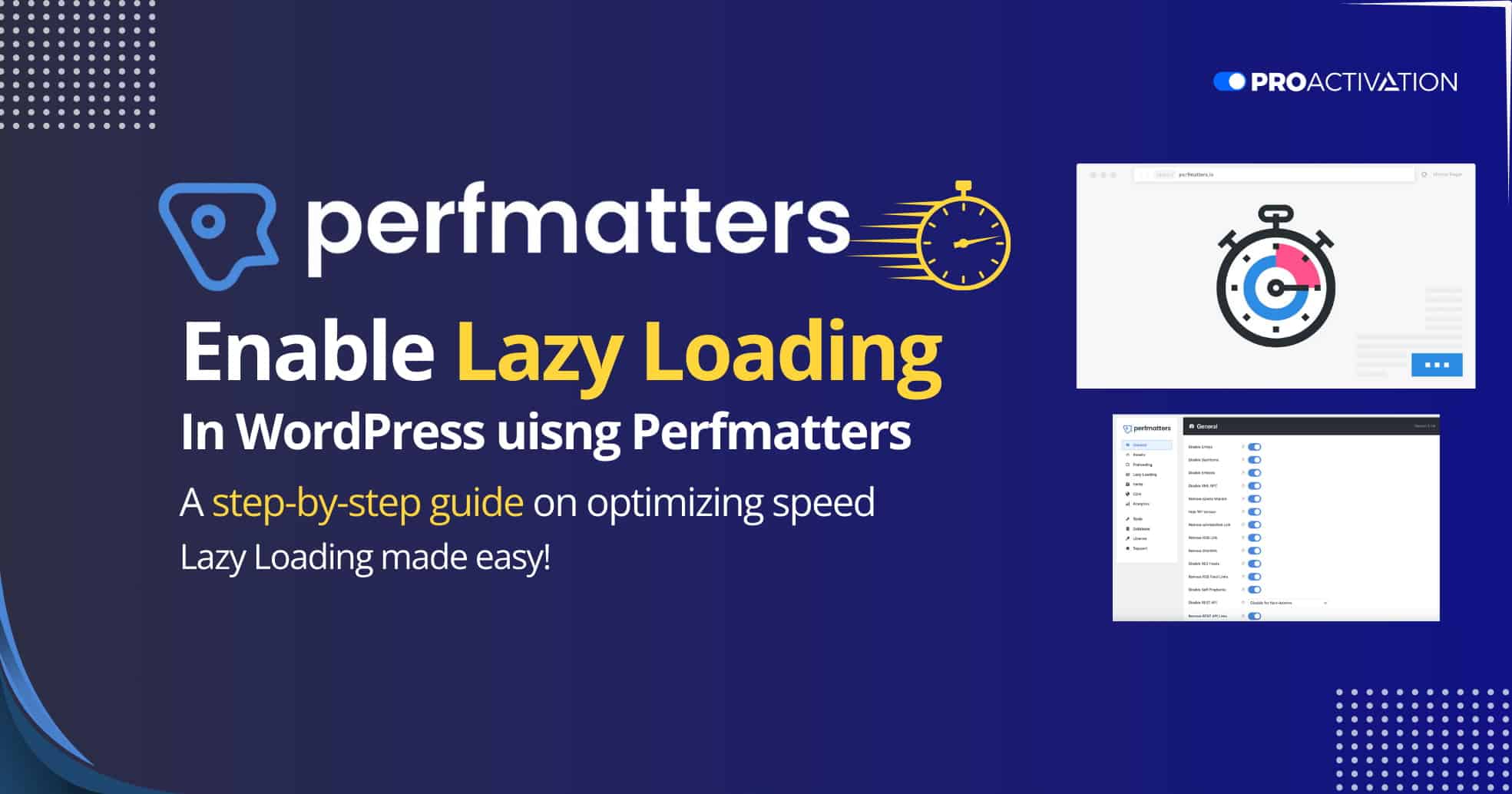 How to enable lazy loading in wordpress using perfmatters proactivation
