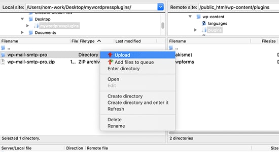 Uploading a Plugin using FTP Method